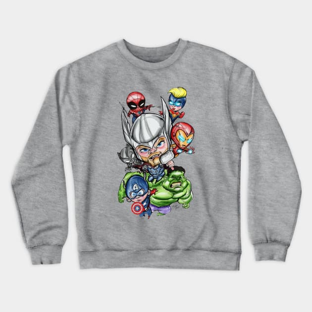 Minivengers Assemble! Crewneck Sweatshirt by carrillo_art_studios